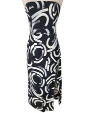 Urban Outfitters Abstract Art Linen Strapless Midi Dress Women's Small High Slit