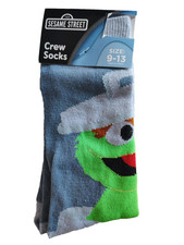 Sesame Street Oscar The Grouch Crew Socks Green NWT Size 9-13 Men