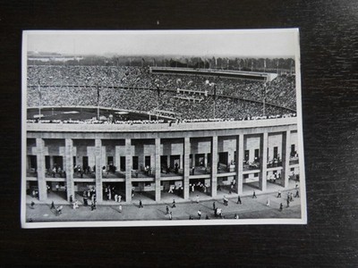 1936 Berlin Olympics Blick Westseite auf Kanzlerloge Kabinen für TV +Radio #8