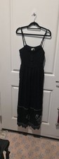 Universal Thread Black Midi Sundress Button Front Scoop Neck Sleeveless M