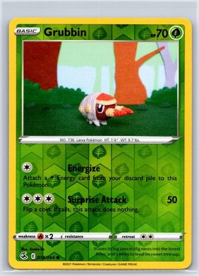 Grubbin 018/264 Common Fusion Strike Pokemon Reverse Holo NM/M 528c-20