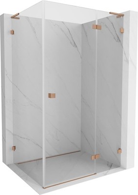 Mexen Lunar L Duschkabine rechts 70x80cm, Transparent, Kupfer geb.
