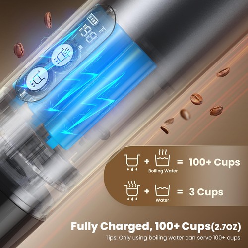 150W Espresso Maker with 2-3 Min Fast Self-Heating, Portable Travel Espresso ... - Picture 6 of 9