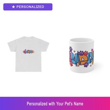 Custom Shih Tzu Paw Print Gift Set Shirt Mug Personalized Pet Name Bundle