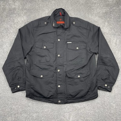 Joe Whistler Jacket Mens Extra Large Motorcycle Button Down Hooded