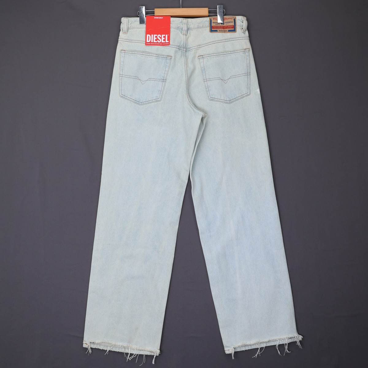 Diesel Mens Jeans 2001 D-Macro Trousers Relaxed Wide Leg Light