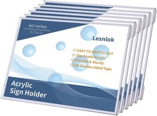 6 Pack 3x5 Acrylic Sign Holder Wall Mount Clear Frame