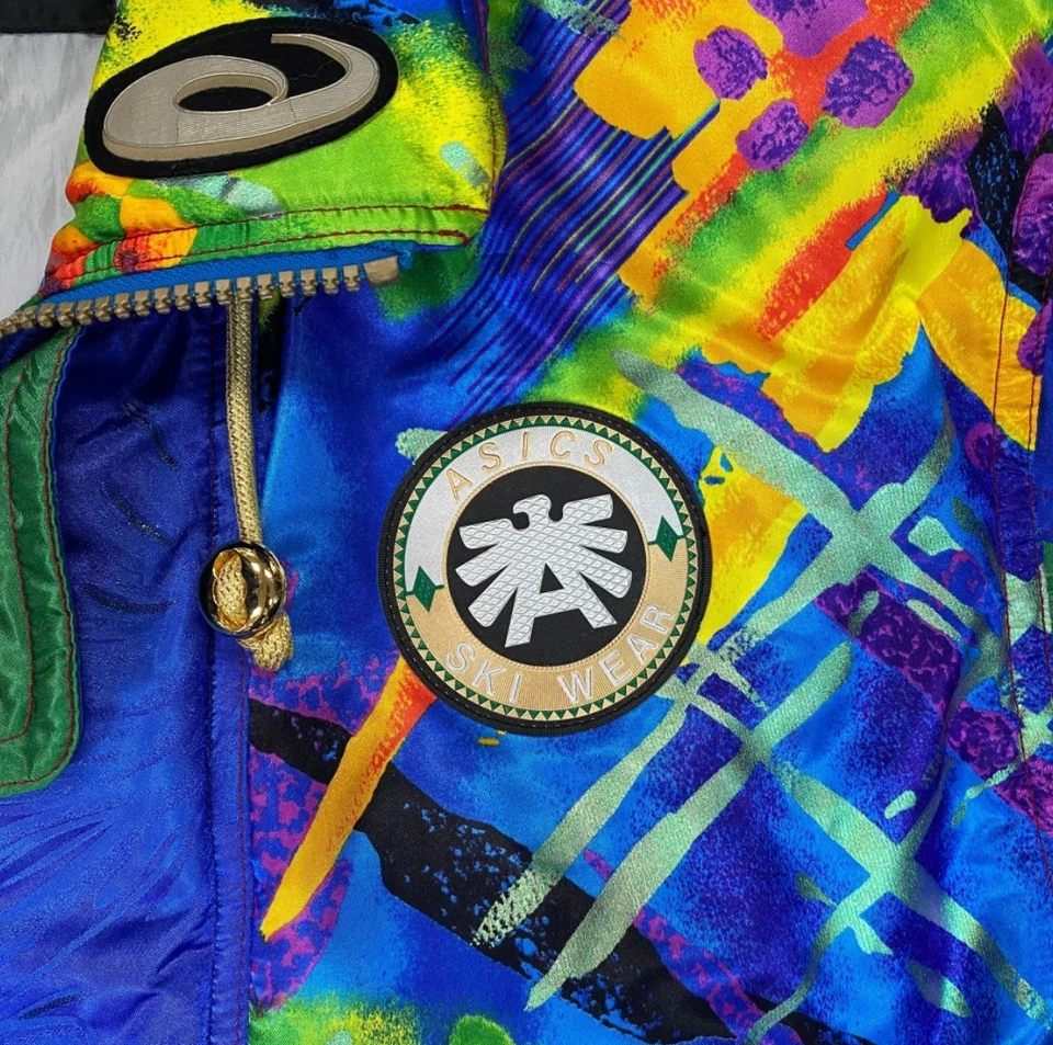 Vintage 1980’s Asics “Austria Ski Team Jacket”, Blue, Green, Orange XL - Image 2 of 4