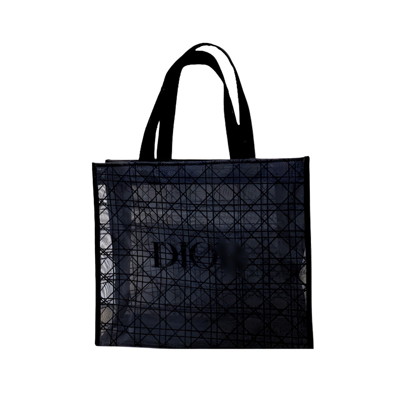 Black Lace Mesh Tote Bag Quilted Pattern VIP Gift Tote