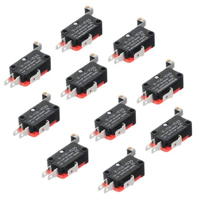 Limit Switch SPDT 10 Stück Scharnierhebel  Kunststoff silber