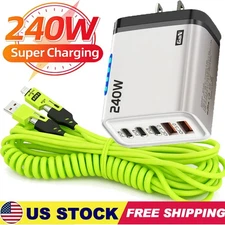 240W Supe Fast Charging USB Type C Wall Charger For Samsung iPhone Android Phone