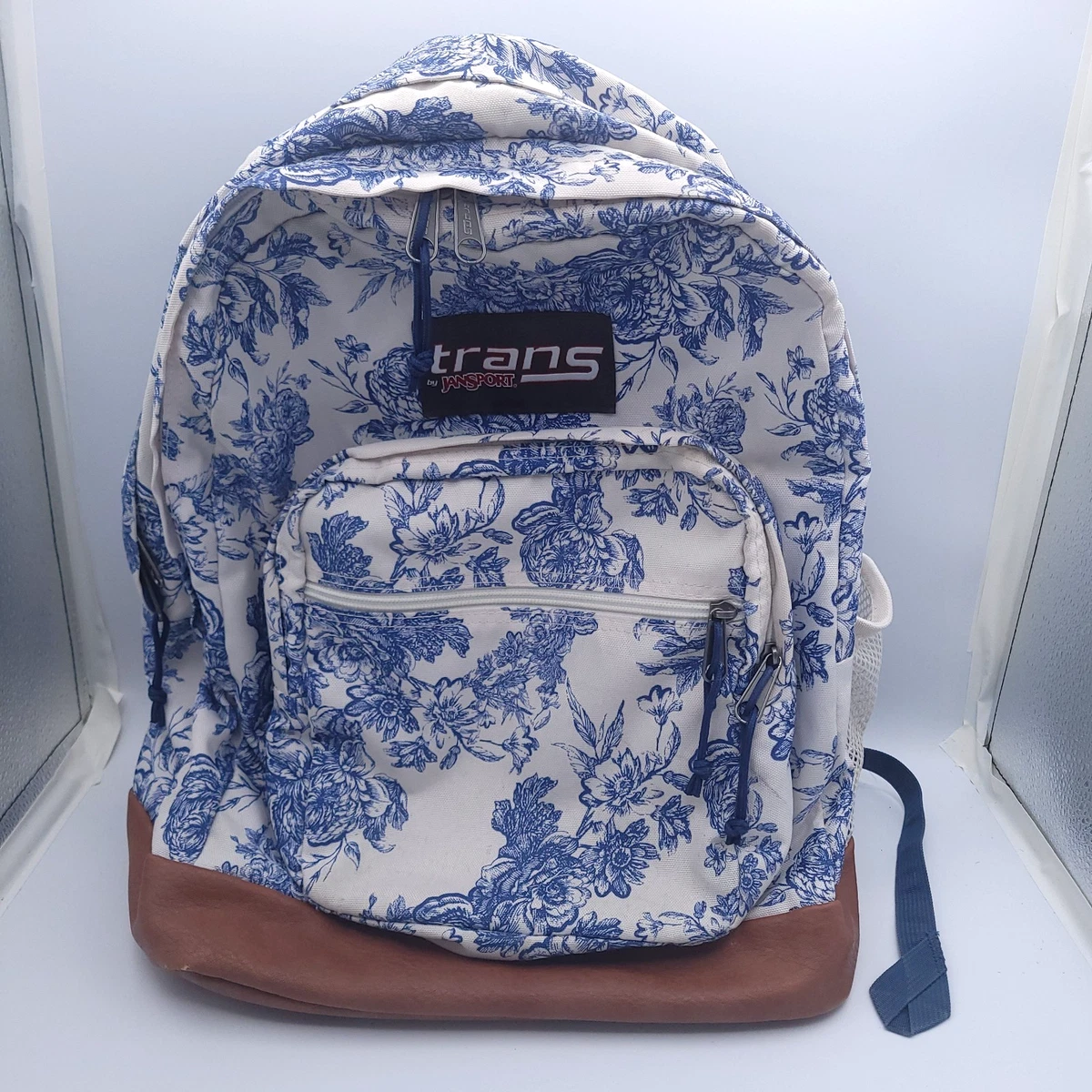 Jansport baby blue and white floral backpack Jansport Backpack Dark Blue White One size Logo View Floral  main image 4