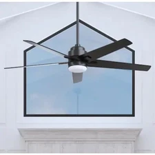 NEW- HARBOR BREEZE Ceiling Fan 62" Color-Changing LED Light Matte Black Remote