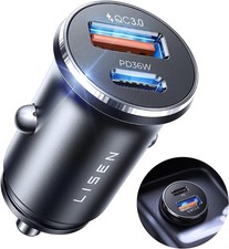 Car Phone Charger Fast Charge 69W [All Metal & Smallest] Cigarette Lighter