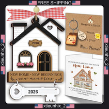Housewarming Ornament 2026, Wooden Keepsake for New Home, Gift Set