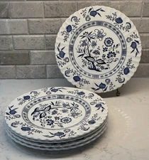 J&G Meakin Blue Nordic Dinner Plates – Set of 5 – England – Excellent Condition