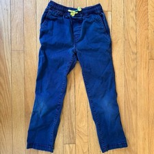 Mini Boden Boys Navy Blue Pull On Chino Pants Elastic Waist Size 6Y