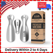 3 Pack Metal Shoe Horn 2-7.5" Long  1- 4" Perfect Shoe Horns For Men Women Kids