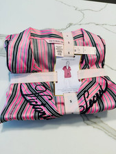 Victoria's Secret Signature Satin Striped Pajama Set Collared Button XS s m