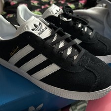 adidas gazelle size us 3.5 black white suede bb2502