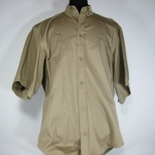 New Defective M-523219 New Balenciaga Khaki Cotton Button Shirt Size 39 US M