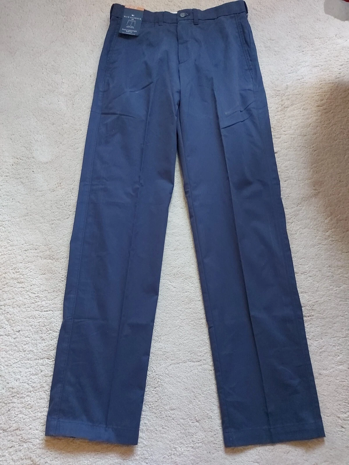 Men M&S Blue Harbour Lightweight Navy Regular Formal Trouser NEW-W30"- L33"-New