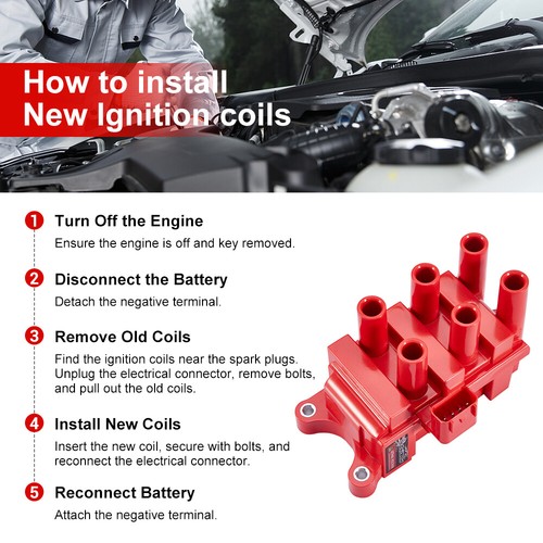 Ignition Coils & Iridium Spark Plugs & Wire For Ford Ranger 3.0L 2001-2008 FD498 - Picture 5 of 19