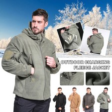 Men's Windproof Outdoor Warm Polar Fleece Jacket Full Zip Pocket Coat Hiking