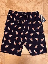 NEW Polo Ralph Lauren Olympic Flag Bear Navy PJ Pajama Short Sleep Shorts