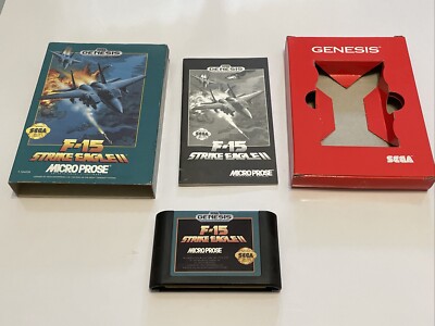 F-15 Strike Eagle II Sega Genesis CIB Complete Manual MINT