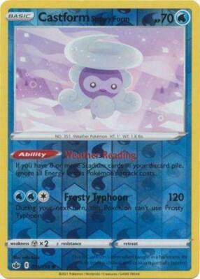 castform snowy form pokemon card value 34/198 Water Ability Weather Reading If you have 8 or more Stadium cards in your discard pile Snow-cloud Castform 29/113 Pokmon card