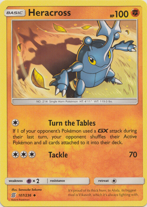 Heracross - 107/236 - Uncommon Pokemon NM-Mint Unified Minds