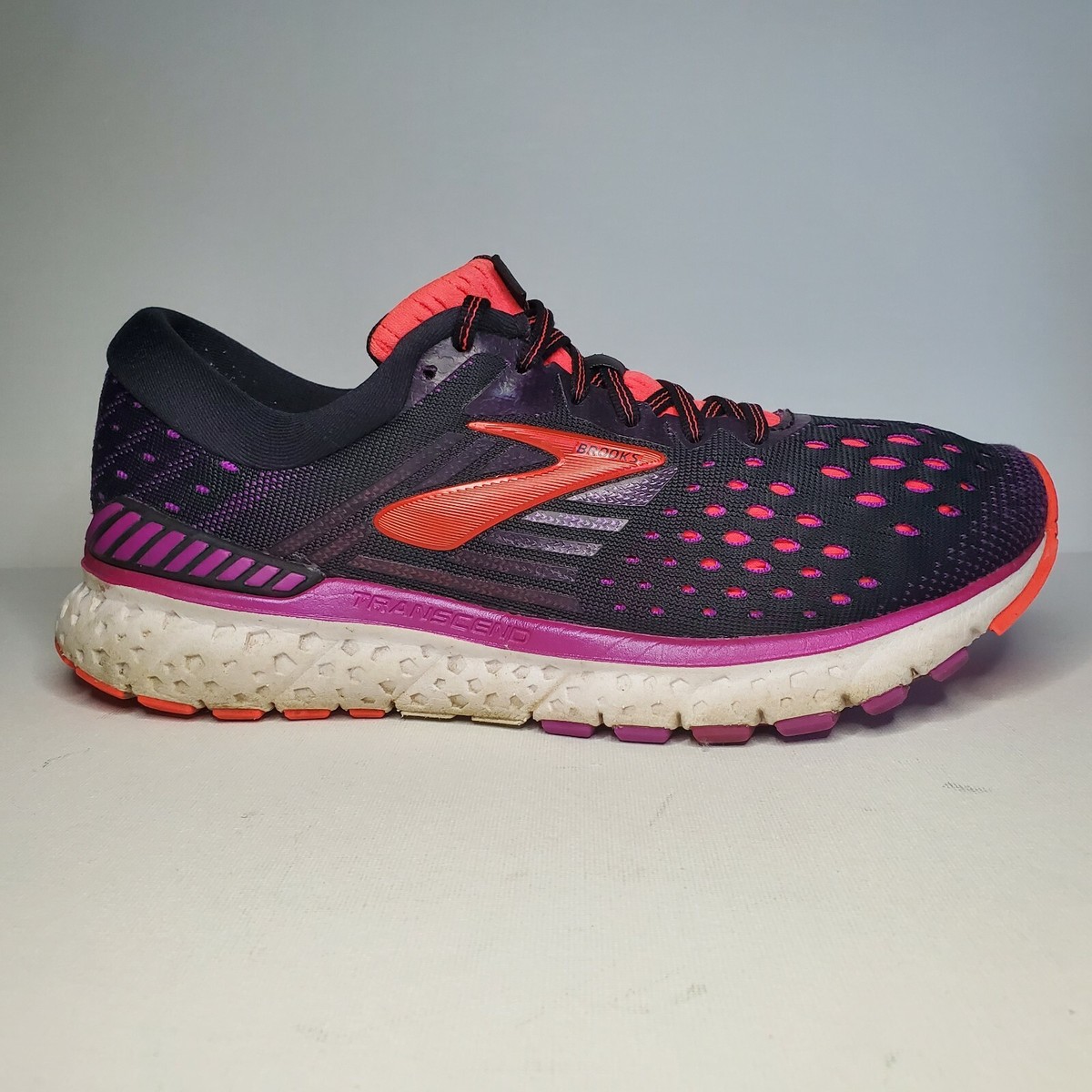 Brooks Womens Transcend Running Shoes Size B- Black Purple 1202871B080
