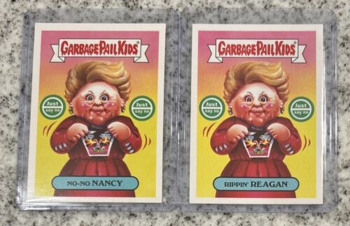 2018 Garbage Pail Kids We Hate the 80s HISTORY No-No NANCY Rippin REAGAN Set GPK - Picture 1 of 2