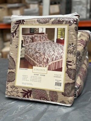 Luxus Einzel Bettbezug Gold Claret Dunkelrot Jacquard Gewebt Blumen Geflochten