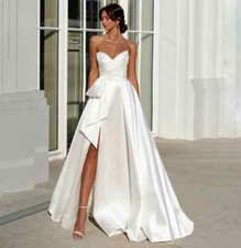 Modern Wedding Dress 2025 Sweethearts Pleats Side Split Satin Princess Bridal