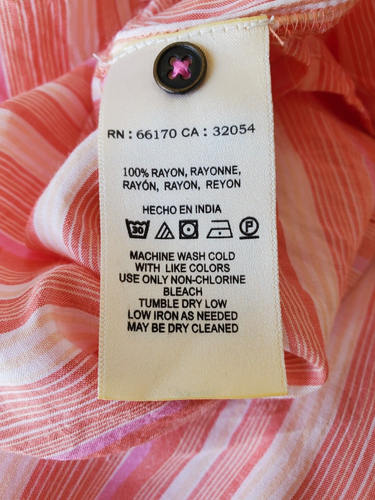Anthropologie Visayas Combinaison Femme Medium Orange Rose Blanc Breezy Costal Boho - Photo 14/17