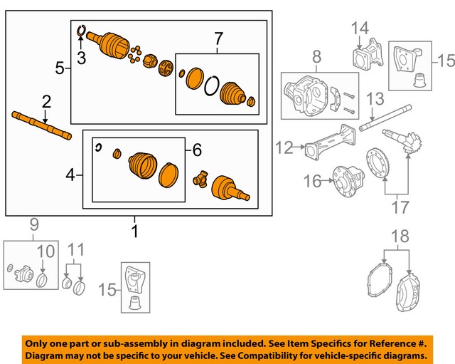 Hummer GM OEM 0610 H3 Front DriveCV Shaft Axle Assy 15886012 eBay