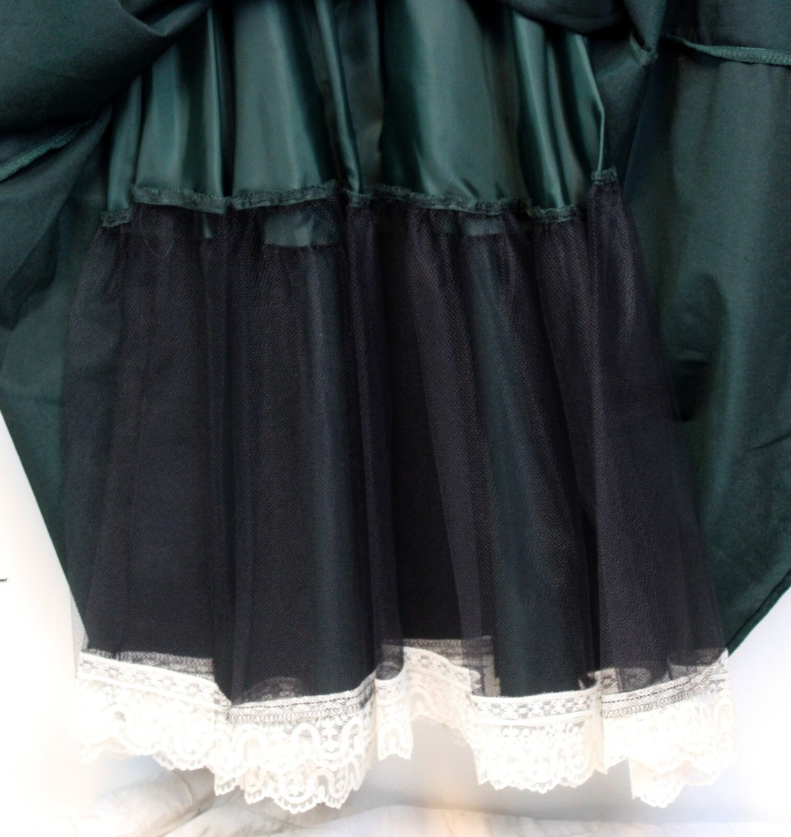 NWT Bonnie Jean Green Velvet Dress Girl's sz 10 Lace Short Sleeve Tie Long  | eBay