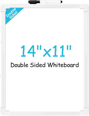 Maxgear Small Dry Erase Board, 14''X11'' Double Sided Hanging Whiteboard for Wall,