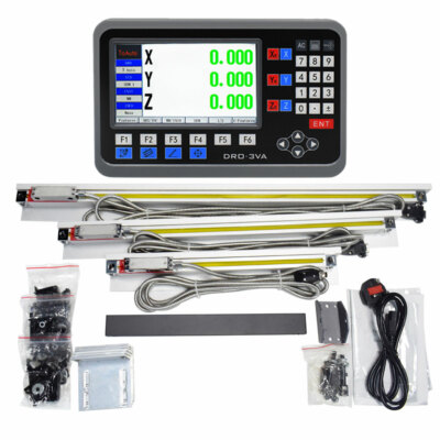 DRO 2/3 Axis LCD Digital Readout 1um 5um Linear Scales for Bridgeport Mill Lathe