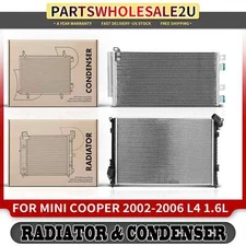 Aluminum Radiator & AC Condenser Cooling Kit for Mini Cooper	2002-2006 L4 1.6L