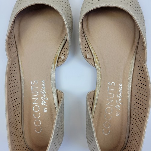 Coconuts by Matisse Gold Perforated D'orsay Pointed Toe Flats NWOT Size 8 - 第 6/7 張圖片
