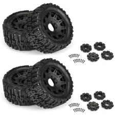Pro-Line PRO1024010 1/6 Trencher F/R Tires Mounted w/ Raid 5.7" Black Wheels (4)