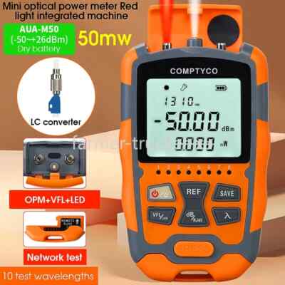 AUA-M50 1/10/15/30/50MW 4in1 Optical Power Meter Visual Fault Locator -50+26dBm