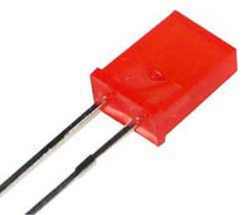 10 PCS GaAsP/GaP Hi-Effi Red Diffused LED Rectangular 631nm 12mcd 2.1V