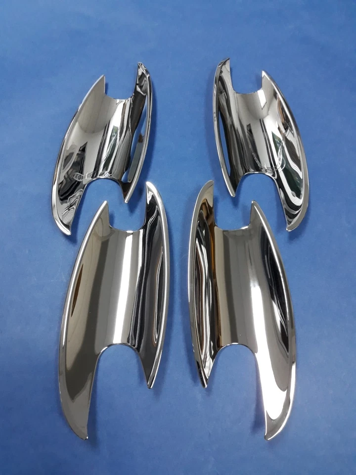 4 carcasas de manija de puerta cromadas de acero inoxidable para Mercedes Benz W211 Clase E 2002-2009 Foto 3 de 4