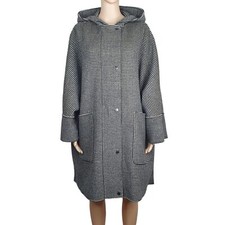 Weekend Max Mara Sigfrid Womens Wool Check Houndstooth Coat Size 14 Reversible