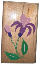 Rubber Stampede Posh Impressions Fancy Fuchsia Flower Wooden Rubber Stamp