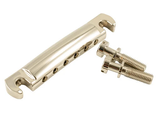 Kluson Lightweight Aluminum Wraparound Stop Bar Nickel W/Steel Studs - KLP-1127N